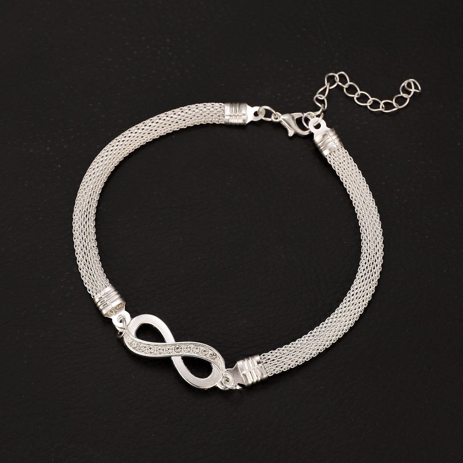 Fußkettchen Silber Eternity, Schmetterling oder Herz Karma