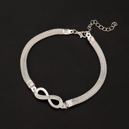 Fußkettchen Silber Eternity, Schmetterling oder Herz Karma