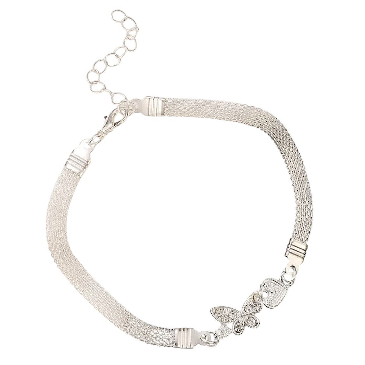 Fußkettchen Silber Eternity, Schmetterling oder Herz Karma