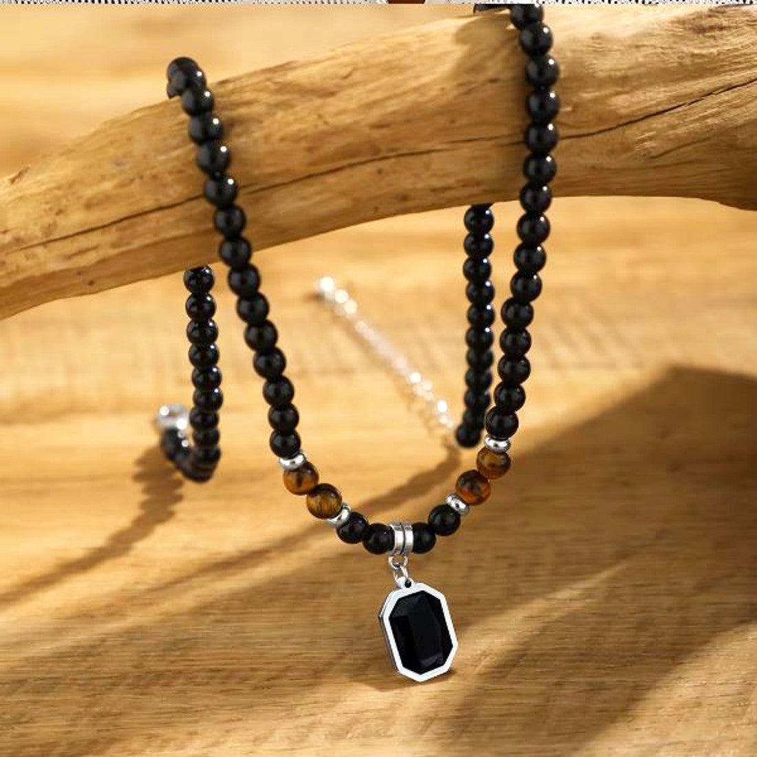 Kette Haustier Edelstahl Silber Schwarz oder Gold Halskette Karma