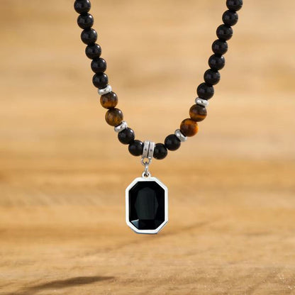 Kette Haustier Edelstahl Silber Schwarz oder Gold Halskette Karma