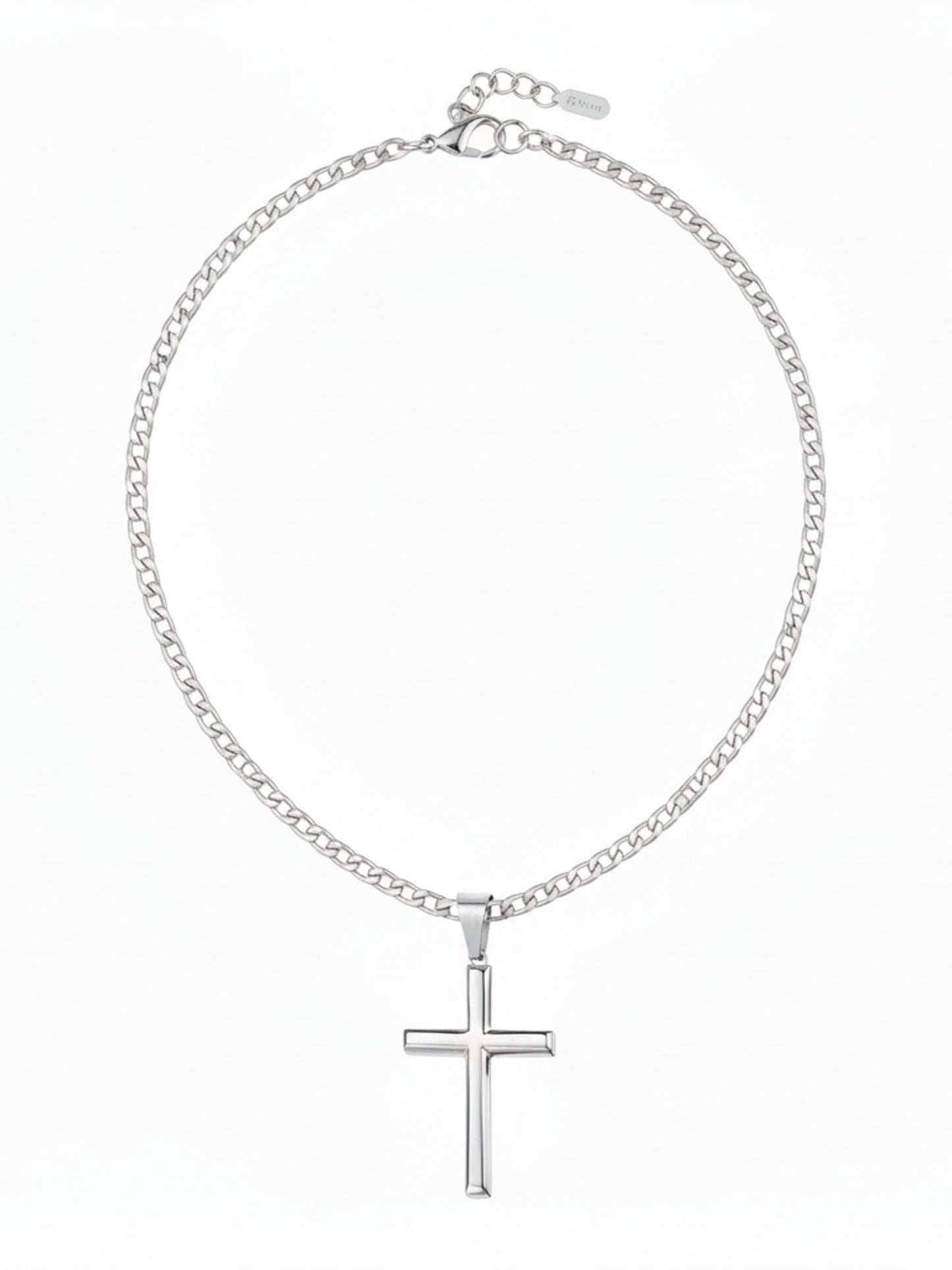 Herrenkette mit Anhänger Kreuz Edelstahl silber KARMA