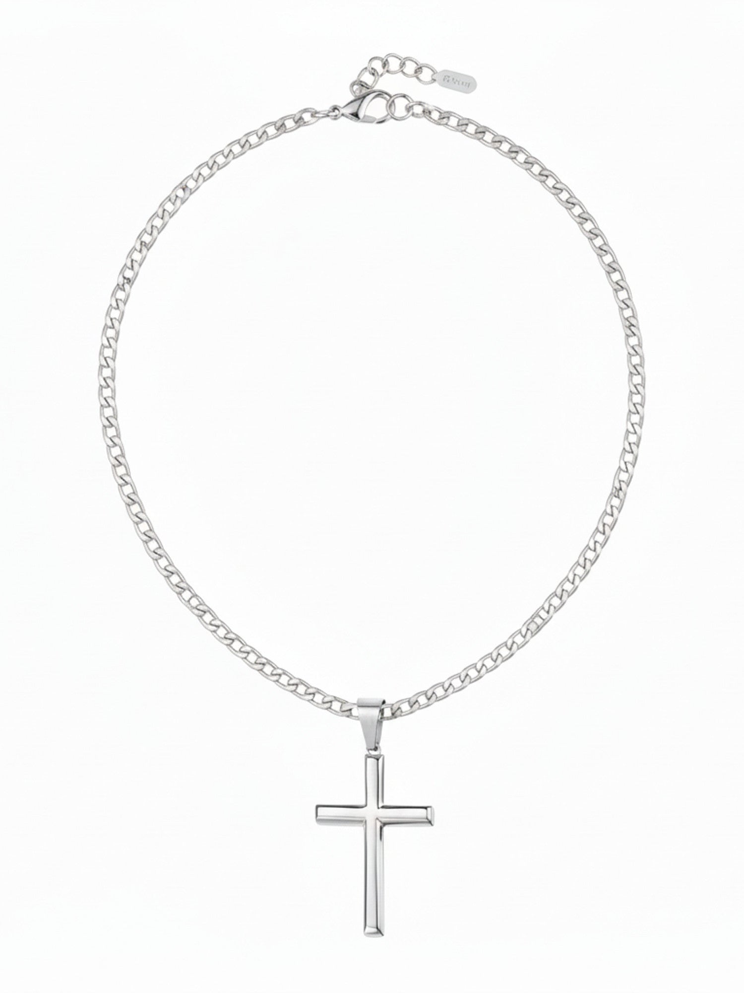 Herrenkette mit Anhänger Kreuz Edelstahl silber KARMA