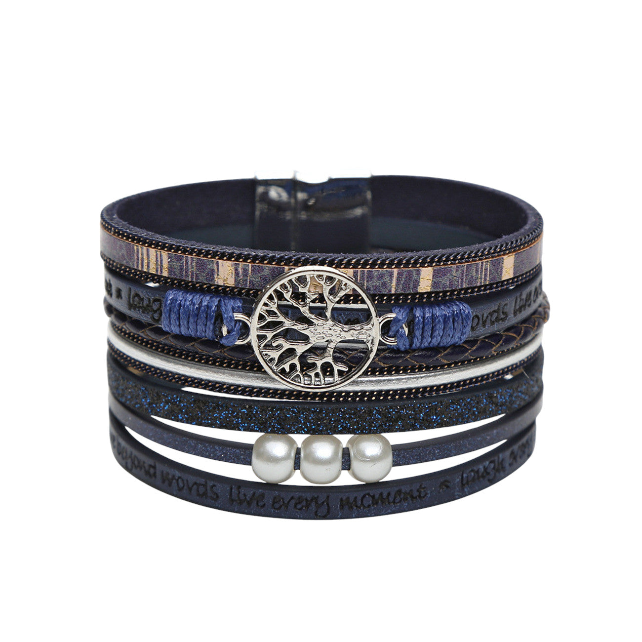 Lederarmband Damen Lebensbaum vers. Farben Karma