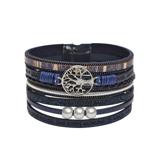 Lederarmband Damen Lebensbaum vers. Farben Karma