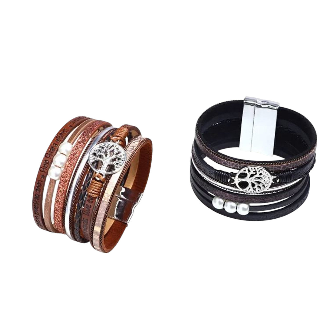 Lederarmband Damen Lebensbaum vers. Farben Karma