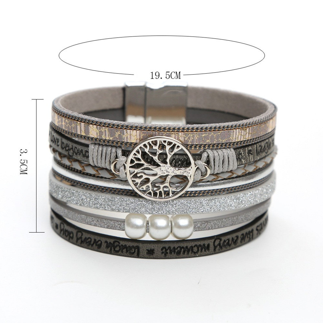 Lederarmband Damen Lebensbaum vers. Farben Karma